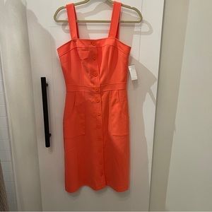 NWT Amanda Uprichard orange button front midi dress